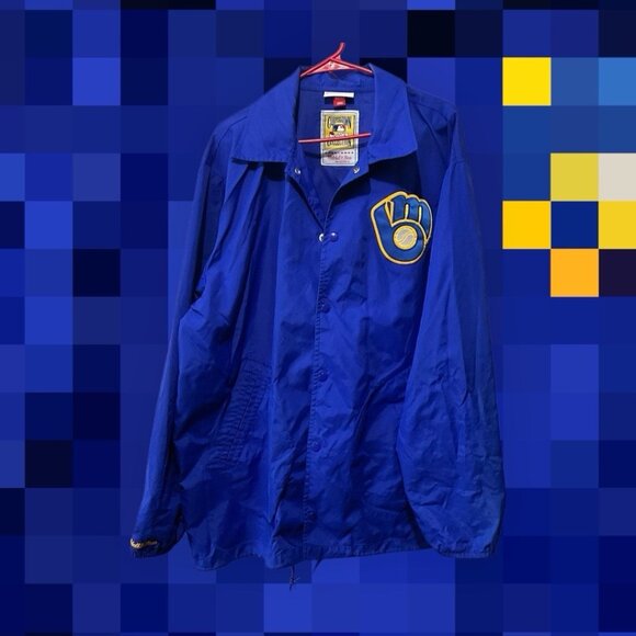 Milwaukee Brewers Mitchell & Ness Cooperstown Collection Baseball Jacket 3XL - Picture 12 of 12